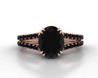 Armante Design + Oval Black Diamond Engagement Ring