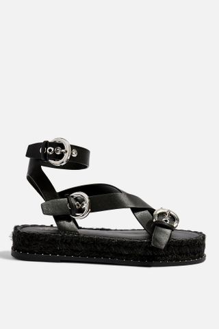 Topshop + Hunter Black Espadrille Sandals