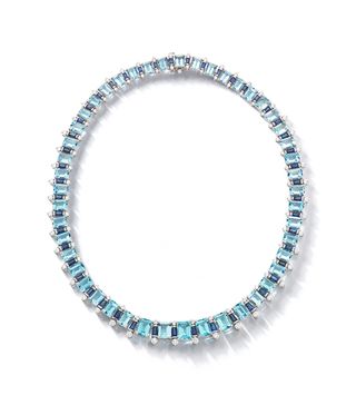 Oscar Heyman + Platinum Aquamarine Necklace