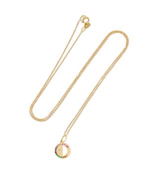 Andrea Fohrman + Half Moon 18-Karat Gold Multi-Stone Necklace