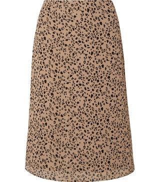 Reformation + Mia Leopard-Print Georgette Midi Skirt