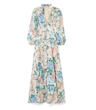 Zimmermann + Verity Floral-Print Linen Maxi Dress