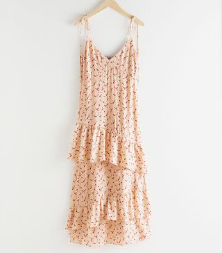 & Other Stories + Ruffled Shoulder Tie Maxi Dress