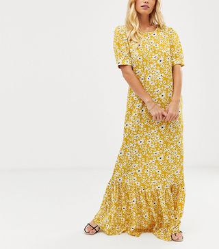 Vila + Volume Sleeve Floral Maxi Dress