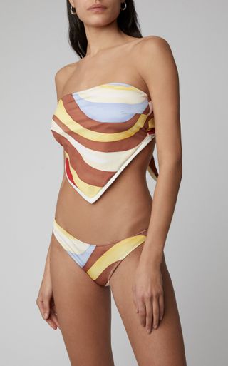 Solid & Striped + Bianca Printed Bandeau Bikini Top