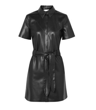 Nanushka + Roberta Belted Vegan Leather Mini Dress