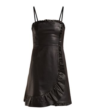 Alexa Chung + Ruffle-Trimmed Leather Mini Dress