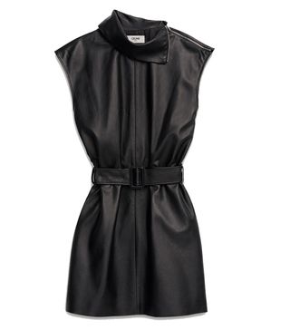 Celine + Leather Mini Dress