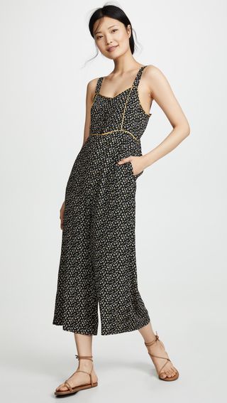 Madewell + Button Front Wide-Leg Jumpsuit in Playground Posies