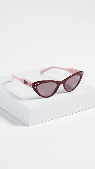 Miu Miu + Crystals Cat Eye Sunglasses
