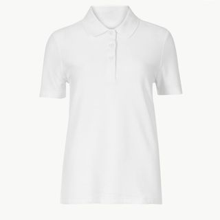 Marks and Spencer + Pure Cotton Fitted Polo Shirt