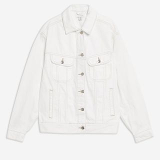 Topshop + White Oversized Denim Jacket