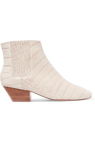 Nanushka + Salsa Croc-Effect Leather Ankle Boots