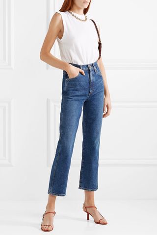 Goldsign + The Cropped A High-Rise Straight-Leg Jeans