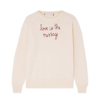 Lingua Franca + Embroidered Cashmere Sweater