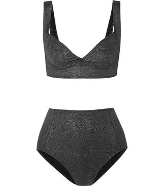 Leslie Amon + Kirsten Stretch-Lurex Underwired Bikini