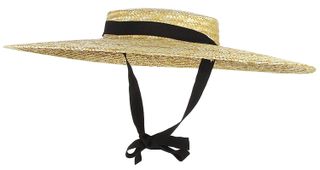 Jelord + Wide Brim Boater Straw Hat