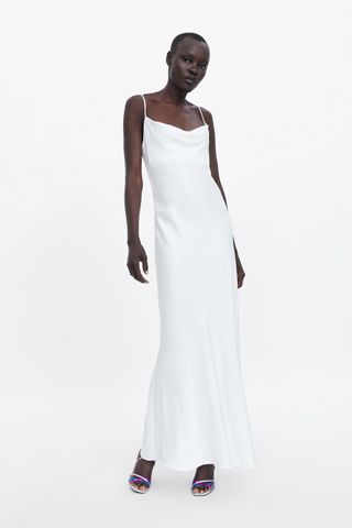 Zara + Satin Lingerie Style Dress
