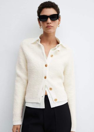 Mango + Knitted Buttoned Jacket