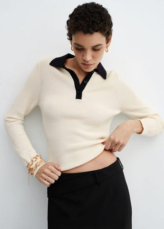 Mango + Knitted Polo Neck Sweater