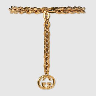 Gucci + Chain Belt With Interlocking G Charm