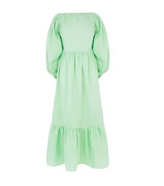 Warehouse + Puff Sleeve Maxi Dress