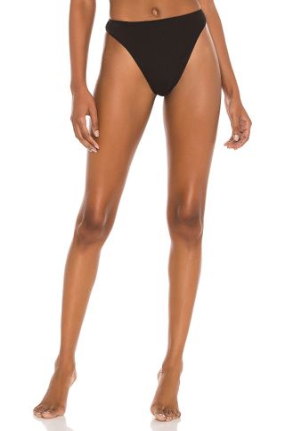 Only Hearts + Organic Cotton High Cut Thong in Black