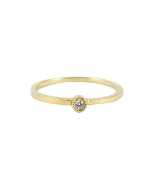 Jennie Kwon + White Diamond Mini Solitaire Ring