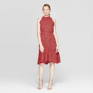 Who What Wear x Target + Halter Neck A Line Dress