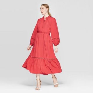 Who What Wear x Target + Eyelet Long Sleeve Dress