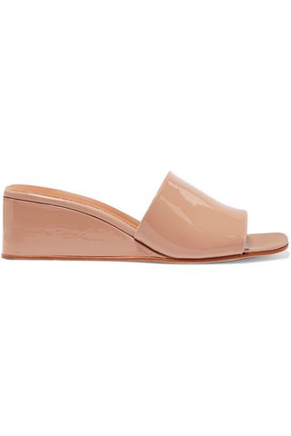 Loq + Sol Patent-Leather Wedge Sandals