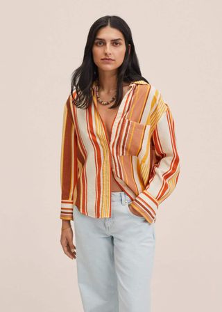 Mango + Multi-Color Striped Shirt