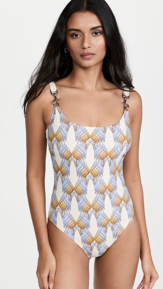 Tory Burch + Printed Clip Tank Suit