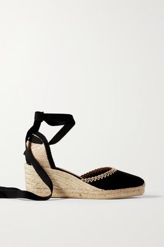 Castañer + Comin 60 Embroidered Canvas Wedge Espadrilles