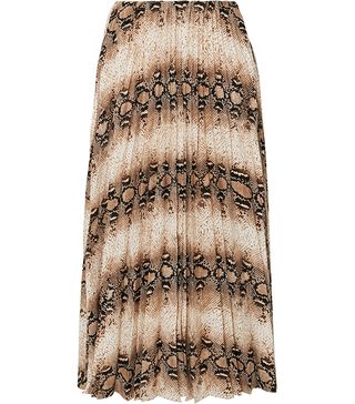 The Frankie Shop + Camille Snake-Print Pleated Jersey Midi Skirt