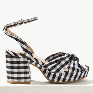 Marks and Spencer + Checked Demi Ankle Strap Sandals