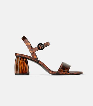 Zara + Tortoiseshell Wide Heeled Sandals