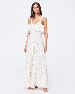Paige + Tevin Maxi Dress in White Western Rose
