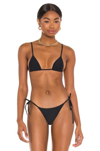 Tropic of C + Equator Bikini Top in Black Terra