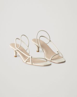 COS + Strappy Leather Kitten-Heel Sandals