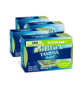 Tampax + Pocket Pearl Tampons, Pack of Four