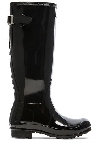 Hunter + Original Black Adjustable Gloss Rain Boot