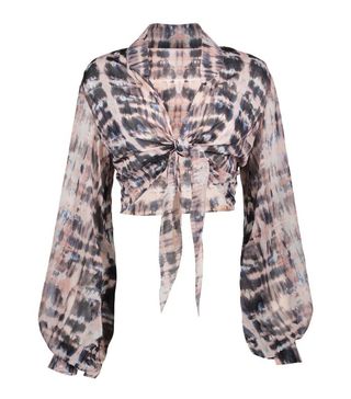 Nasty Gal + What Do You See Tie Dye Cropped Blouse