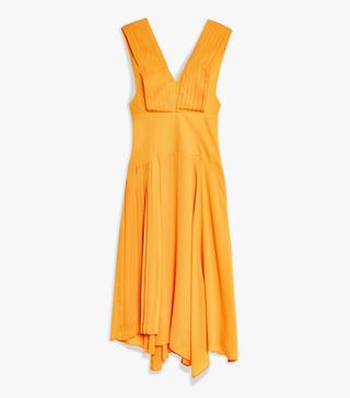 Topshop + Pleated Pinafore Dress