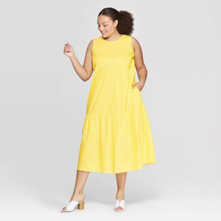 Who What Wear x Target + Sleeveless Crewneck Tiered Maxi Dress