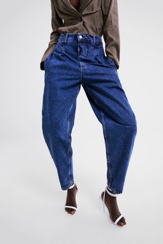 Zara + Premium Denim Pleat Pant