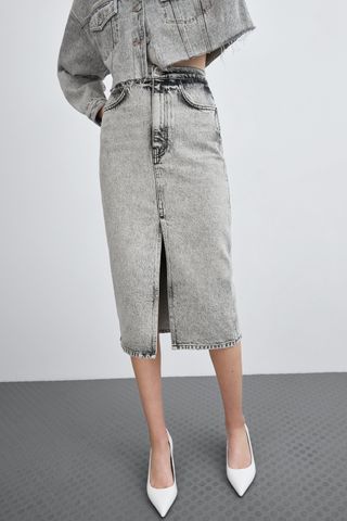 Zara + Washed Effect Skirt