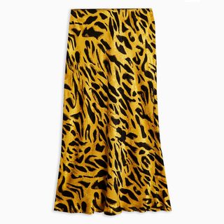 Topshop + Tiger Jacquard Slip Skirt