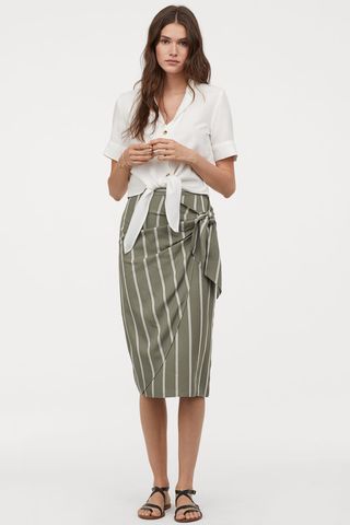 H&M + Draped Wrap-Front Skirt