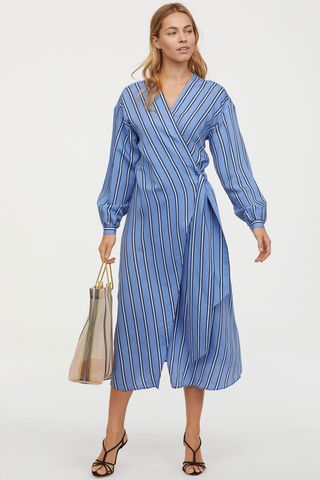 H&M + Striped Wrap-front Dress